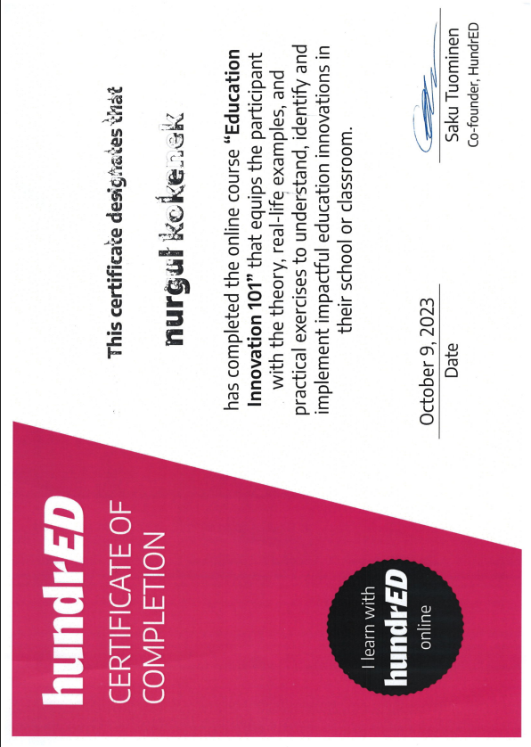 Eğitim Bilmi Sertifikası