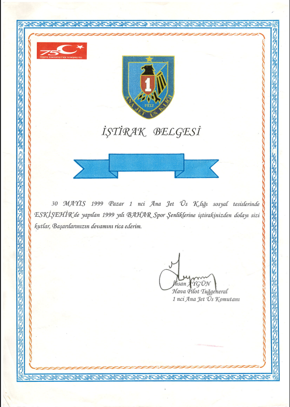 Hava Kuvvetleri İştirak Sertifikası